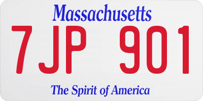 MA license plate 7JP901