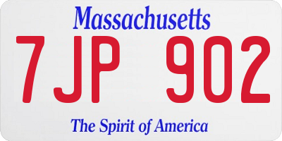 MA license plate 7JP902