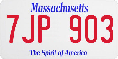 MA license plate 7JP903