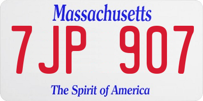 MA license plate 7JP907