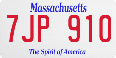 MA license plate 7JP910