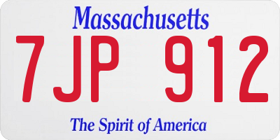 MA license plate 7JP912