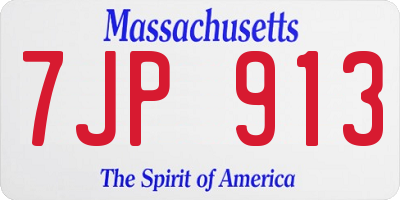 MA license plate 7JP913