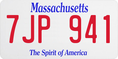 MA license plate 7JP941