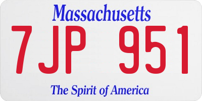 MA license plate 7JP951