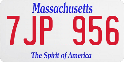 MA license plate 7JP956
