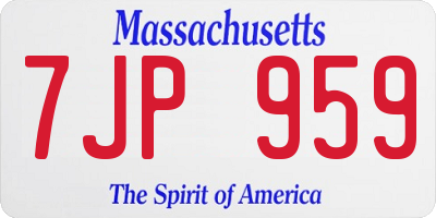 MA license plate 7JP959