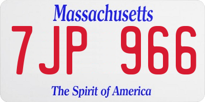 MA license plate 7JP966