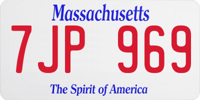 MA license plate 7JP969