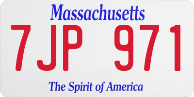 MA license plate 7JP971