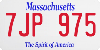 MA license plate 7JP975