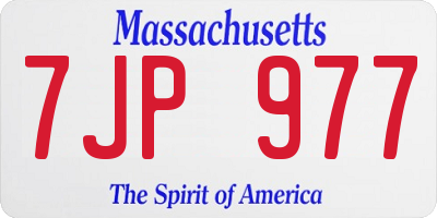 MA license plate 7JP977