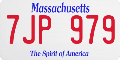 MA license plate 7JP979