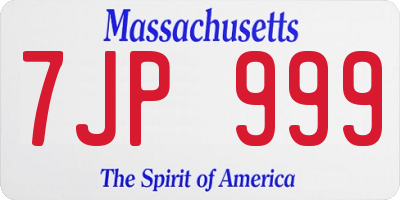 MA license plate 7JP999