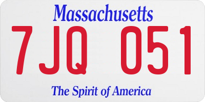 MA license plate 7JQ051