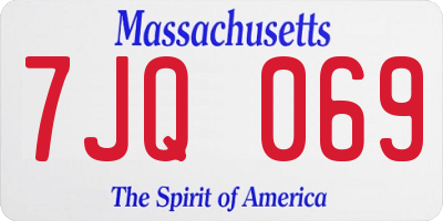 MA license plate 7JQ069