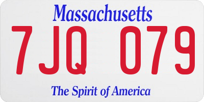 MA license plate 7JQ079