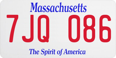 MA license plate 7JQ086