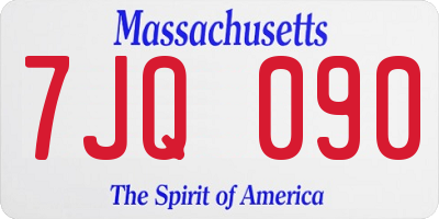 MA license plate 7JQ090