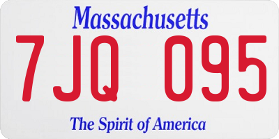 MA license plate 7JQ095