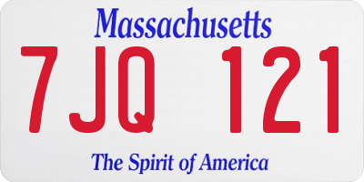 MA license plate 7JQ121