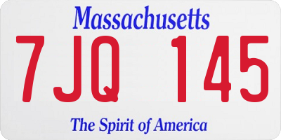 MA license plate 7JQ145