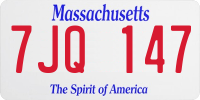 MA license plate 7JQ147