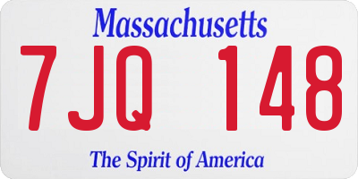 MA license plate 7JQ148