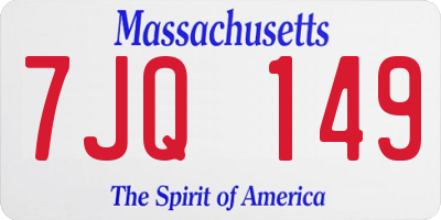 MA license plate 7JQ149