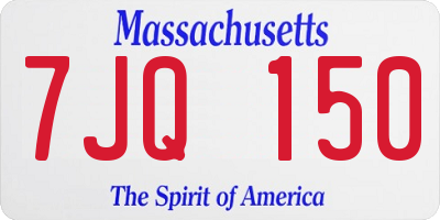 MA license plate 7JQ150