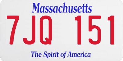 MA license plate 7JQ151