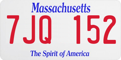 MA license plate 7JQ152