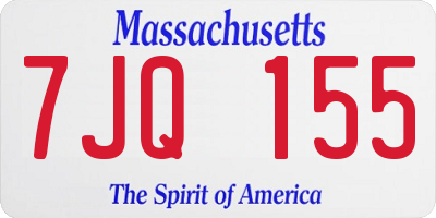 MA license plate 7JQ155