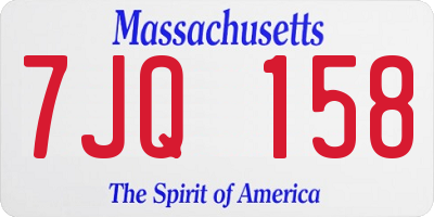 MA license plate 7JQ158
