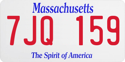 MA license plate 7JQ159