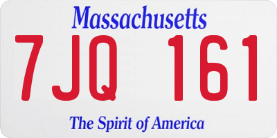 MA license plate 7JQ161
