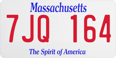 MA license plate 7JQ164