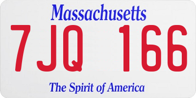 MA license plate 7JQ166