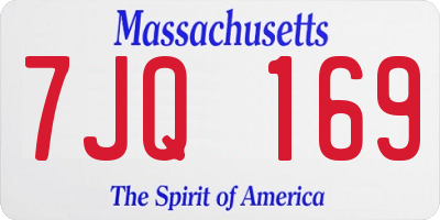 MA license plate 7JQ169
