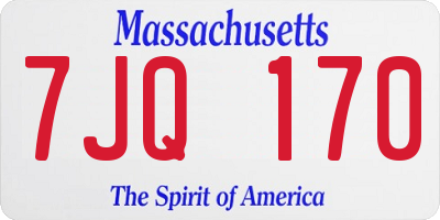 MA license plate 7JQ170