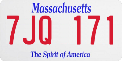 MA license plate 7JQ171