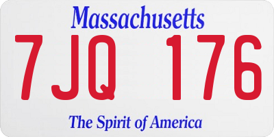 MA license plate 7JQ176