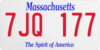 MA license plate 7JQ177