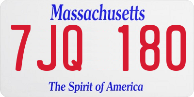 MA license plate 7JQ180