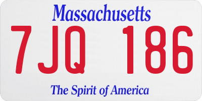 MA license plate 7JQ186