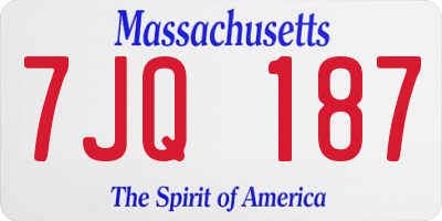 MA license plate 7JQ187