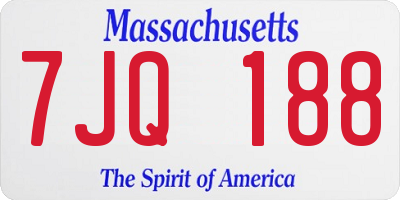 MA license plate 7JQ188