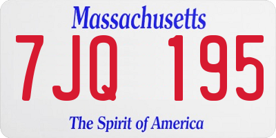 MA license plate 7JQ195