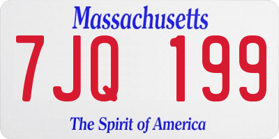 MA license plate 7JQ199