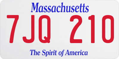 MA license plate 7JQ210